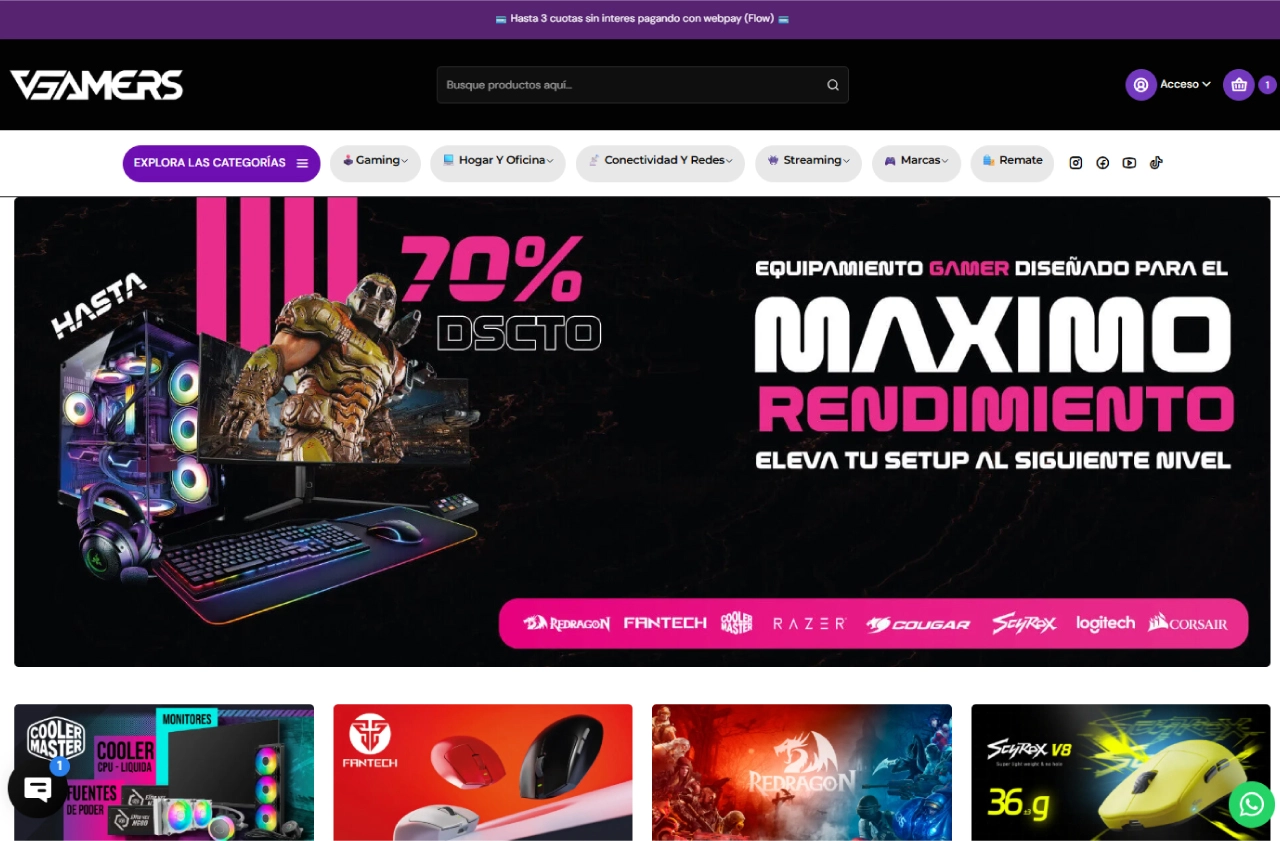 Tienda online VGamers